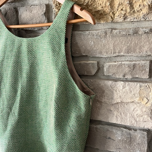 Banana  Republic Green Tweed Peplum Sleeveless Top Size 12 - Picture 4 of 15